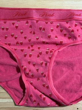 PINK by VS Pink panties with strawberries NWOT